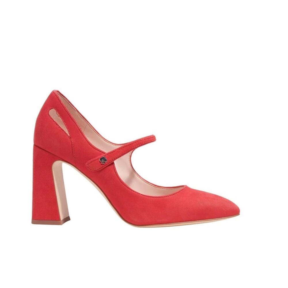 Kate Spade Meredith Red Suede Pumps Pointed Toe Heels Classic Chic Size 7